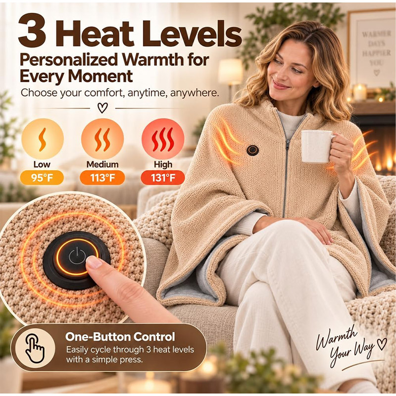 New Autumn Winter Warm Heated  - огляд і ціна Woven Scarf Blanket