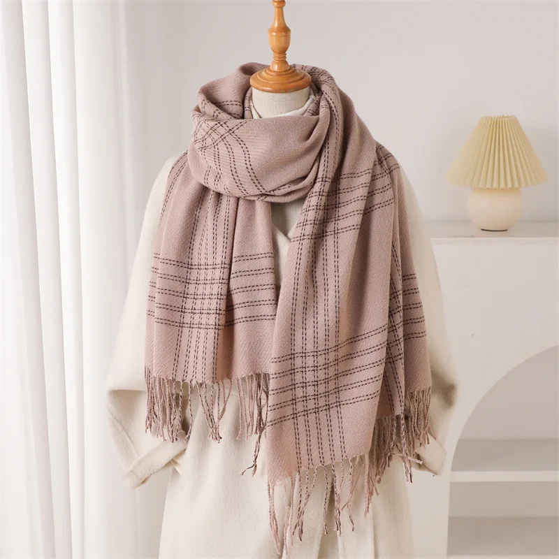 Winter Fringed Warmer Scarf fo - огляд і ціна Woven Scarf Blanket