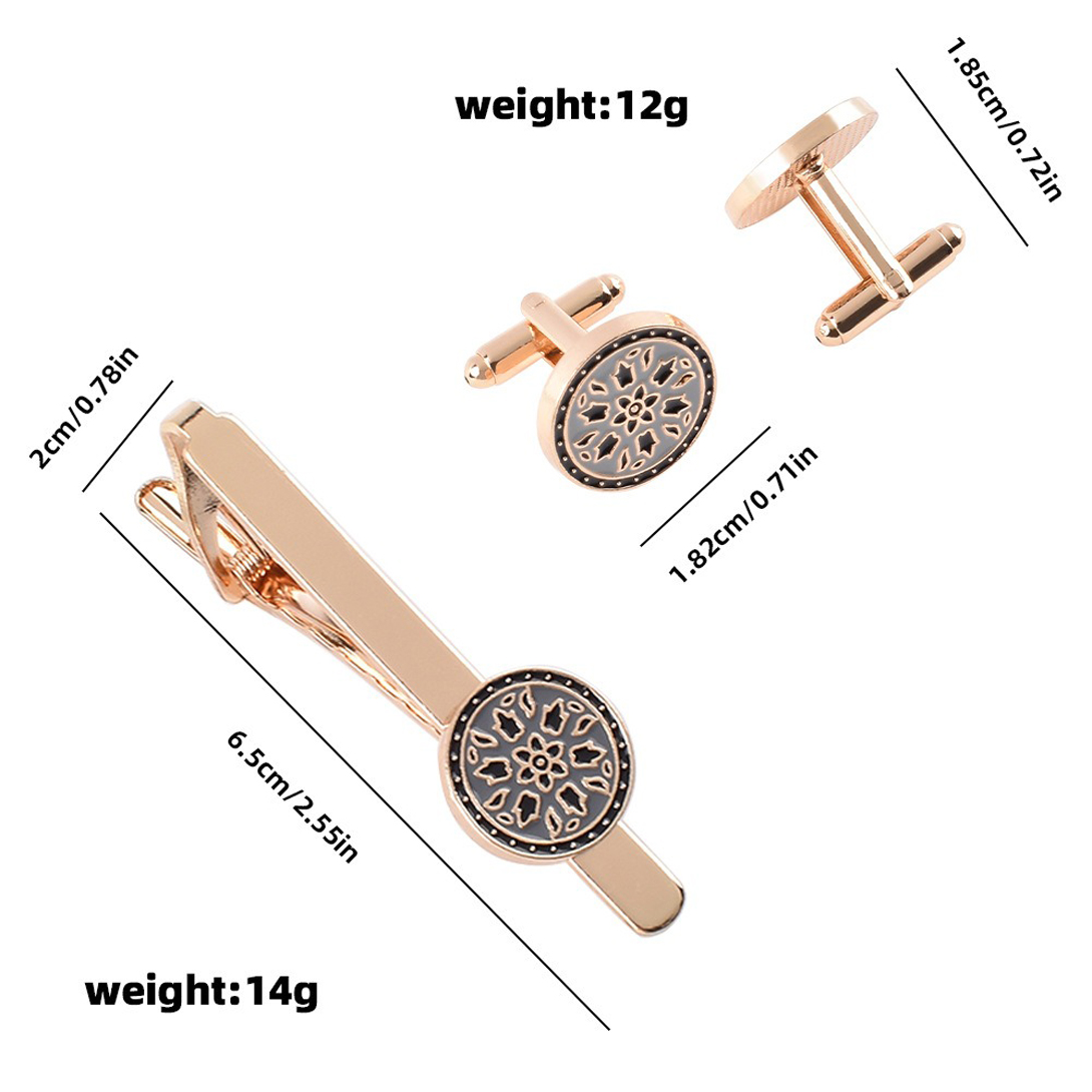 Metal Round Vintage Floral Man - огляд і ціна Tie Bar Set Gift