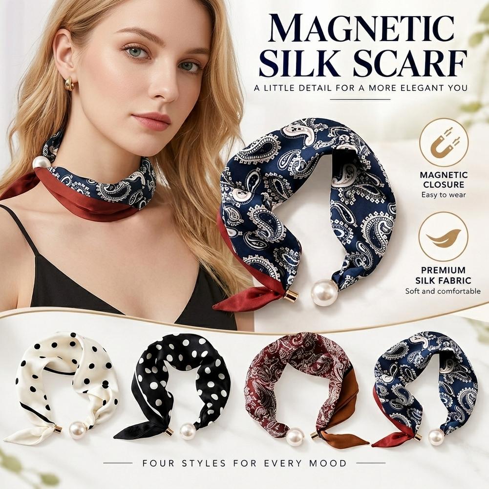Pearl Buckle Silk Scarf Printe - огляд і ціна Scarf Silk Square