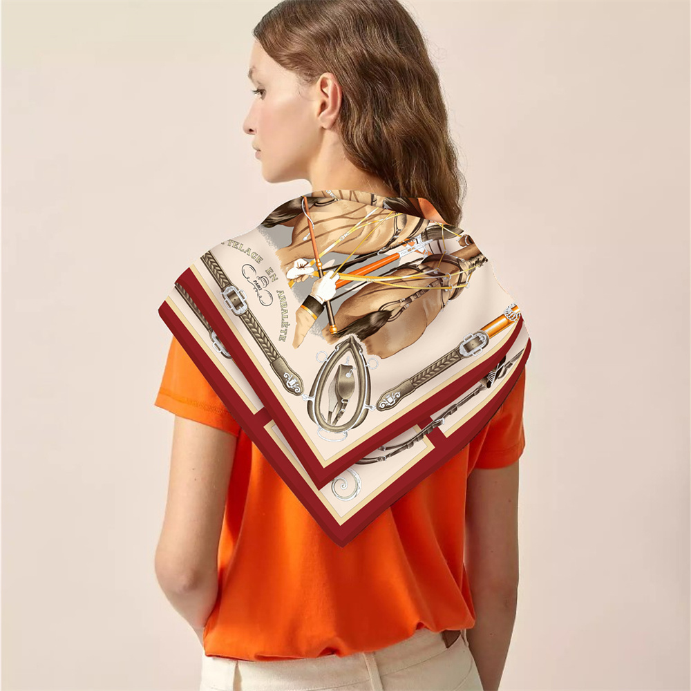 Silk Scarf Women Horse Printed - огляд і ціна Scarf Silk Square