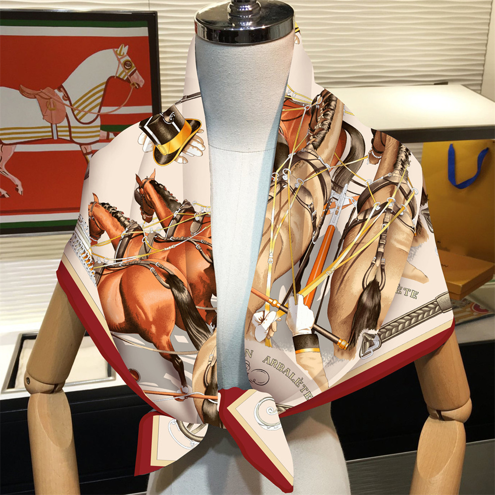 Silk Scarf Women Horse Printed - огляд і ціна Scarf Silk Square