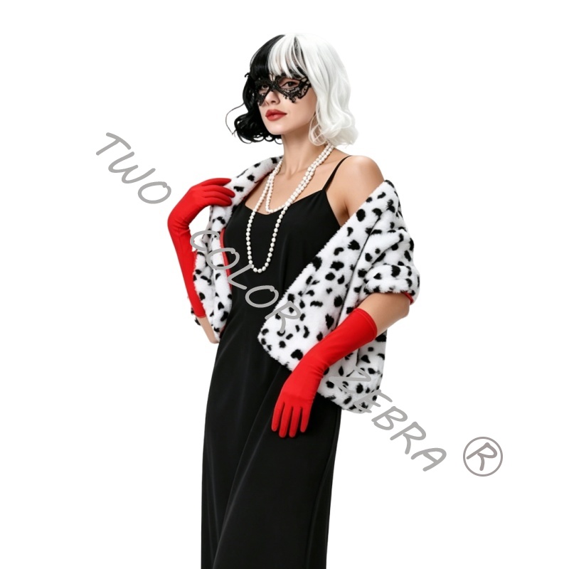 Cruella Deville Cosplay Costum - огляд і ціна Face Scarf Mask