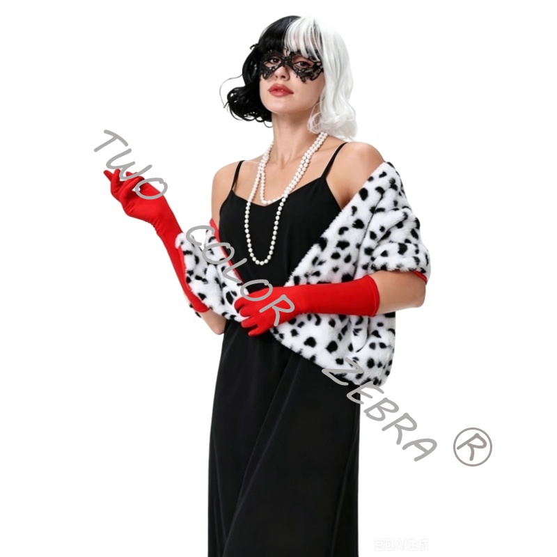 Cruella Deville Cosplay Costum - огляд і ціна Face Scarf Mask